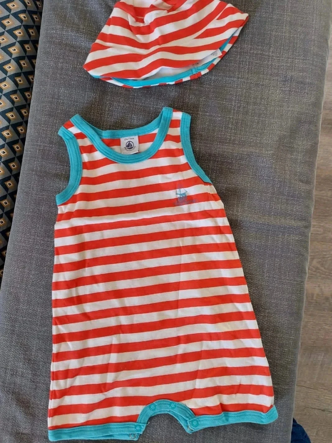 Combi short mariniere 12mois Petit Bateau – photo 3